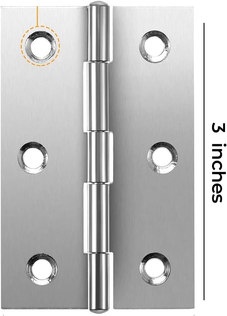 Duravel Cabinet Hinge Metal Hinges for Cupboard, Windows, and Doors - Pack of 6 (3 Inch) - Image 3